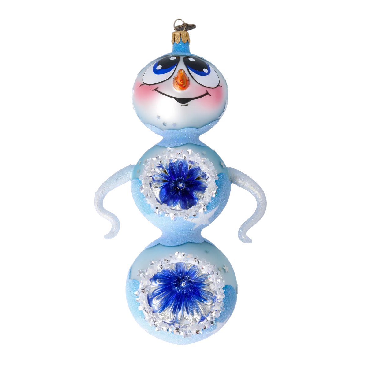 Azure Star Sentinel | Hand-Painted Glass Ornament | Blubom 2022-417