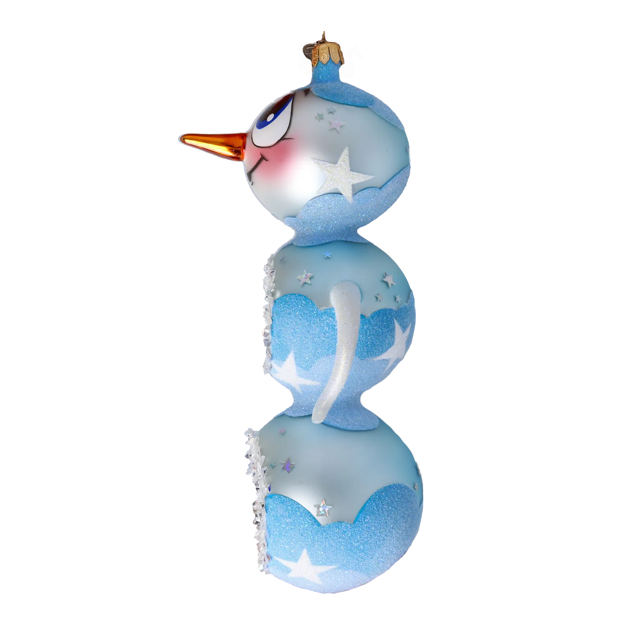 Azure Star Sentinel | Hand-Painted Glass Ornament | Blubom 2022-417