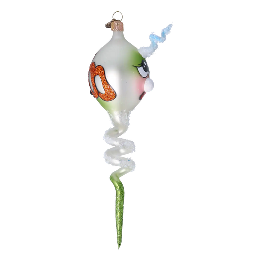 Boo Spiral Handmade Glass Christmas ornament free blowing