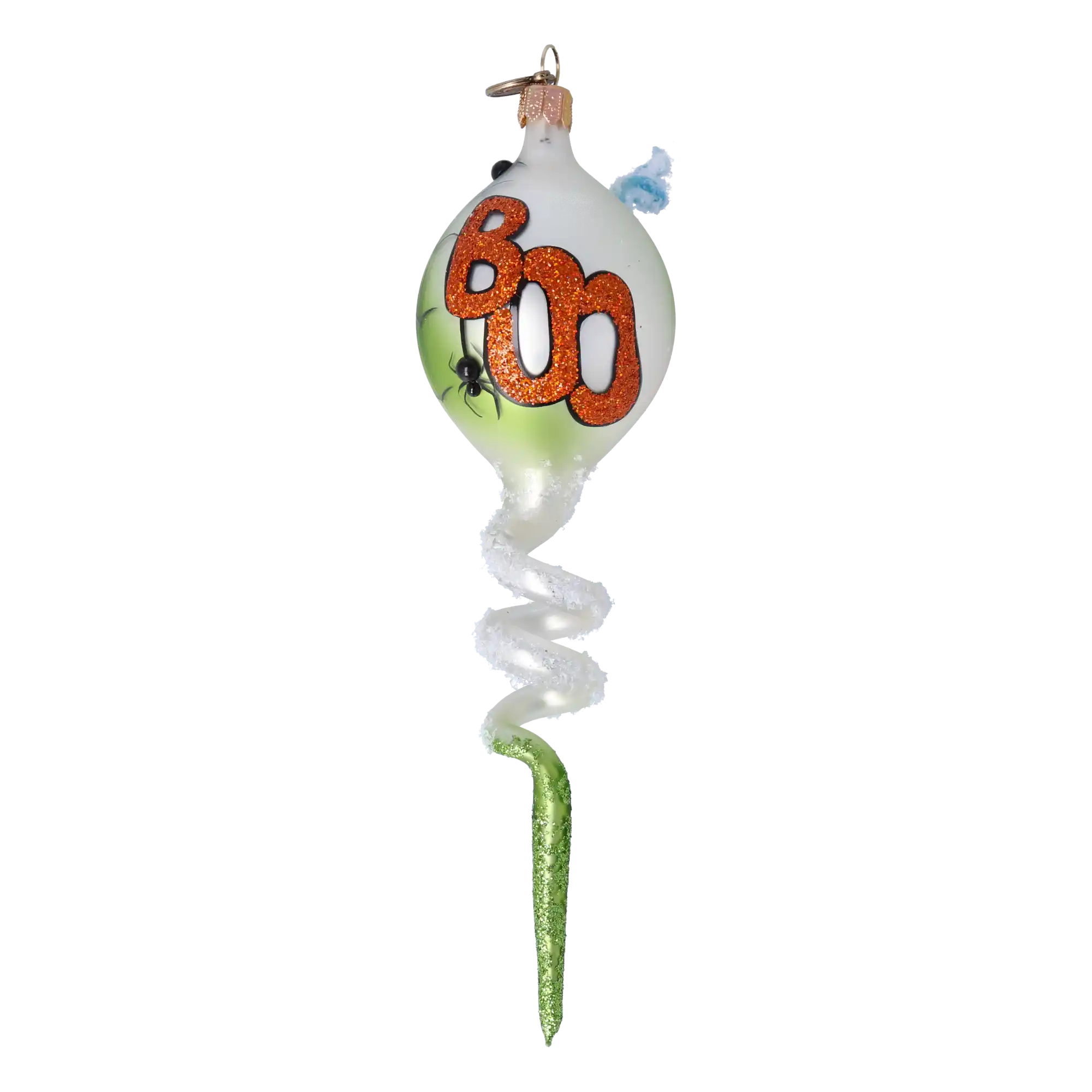 Boo Spiral Handmade Glass Christmas ornament free blowing