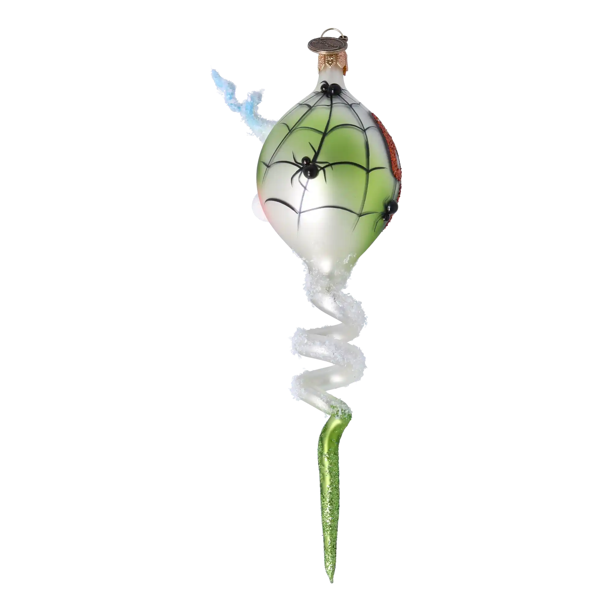 Boo Spiral Handmade Glass Christmas ornament free blowing