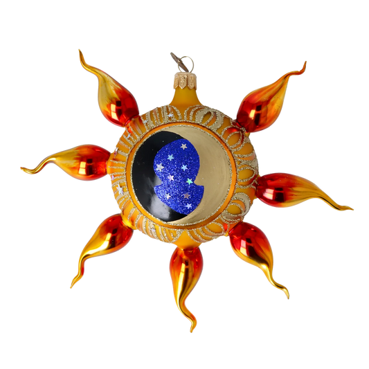 Sunshine with a spotlight. Handmade Glass Christmas ornament. 2022-434