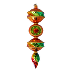 Amber Meridian Echo | Hand-Painted Glass Ornament | Blubom 2022-435