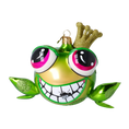Load image into Gallery viewer, Frog - The Prince in the Crown. Handmade Glass Christmas ornament. 2022-436
