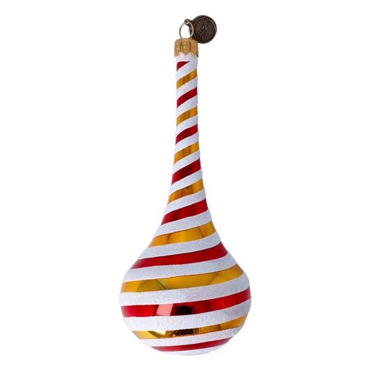 Golden Spice Twist dropHandmade Glass Christmas ornament