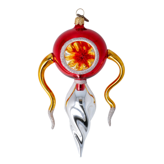 Gilded Crimson Radiant Reflector Premium christmas glass ornament 2022-456