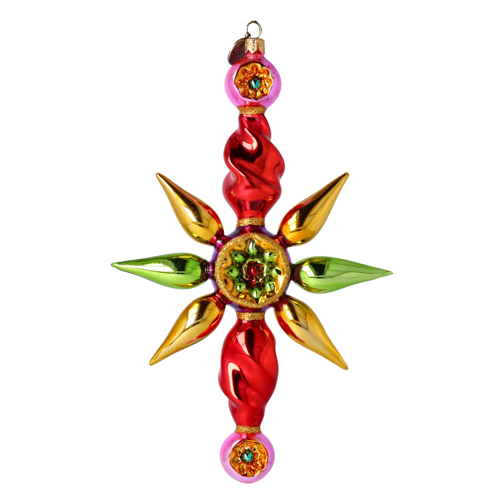 Arctic Starburst Star Handmade Glass Christmas ornament free blowing