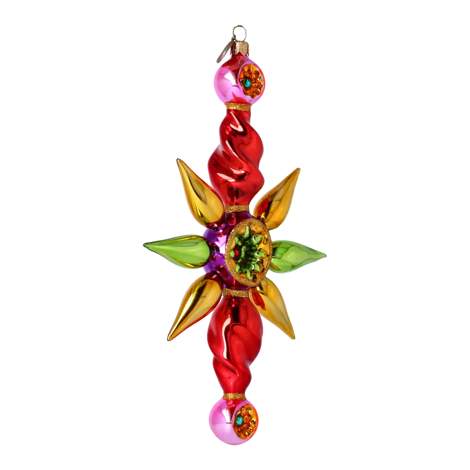 Arctic Starburst Star Handmade Glass Christmas ornament free blowing