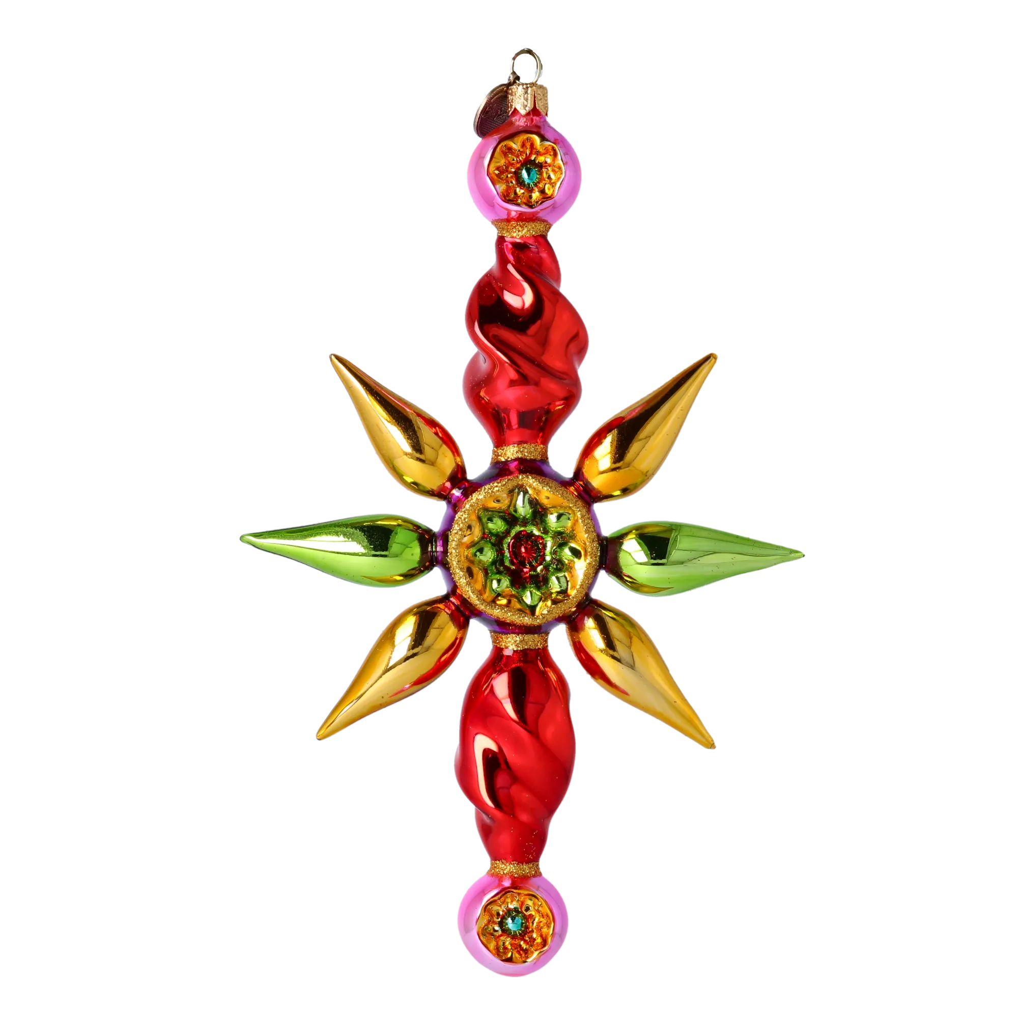 Arctic Starburst Star Handmade Glass Christmas ornament free blowing 2022-460