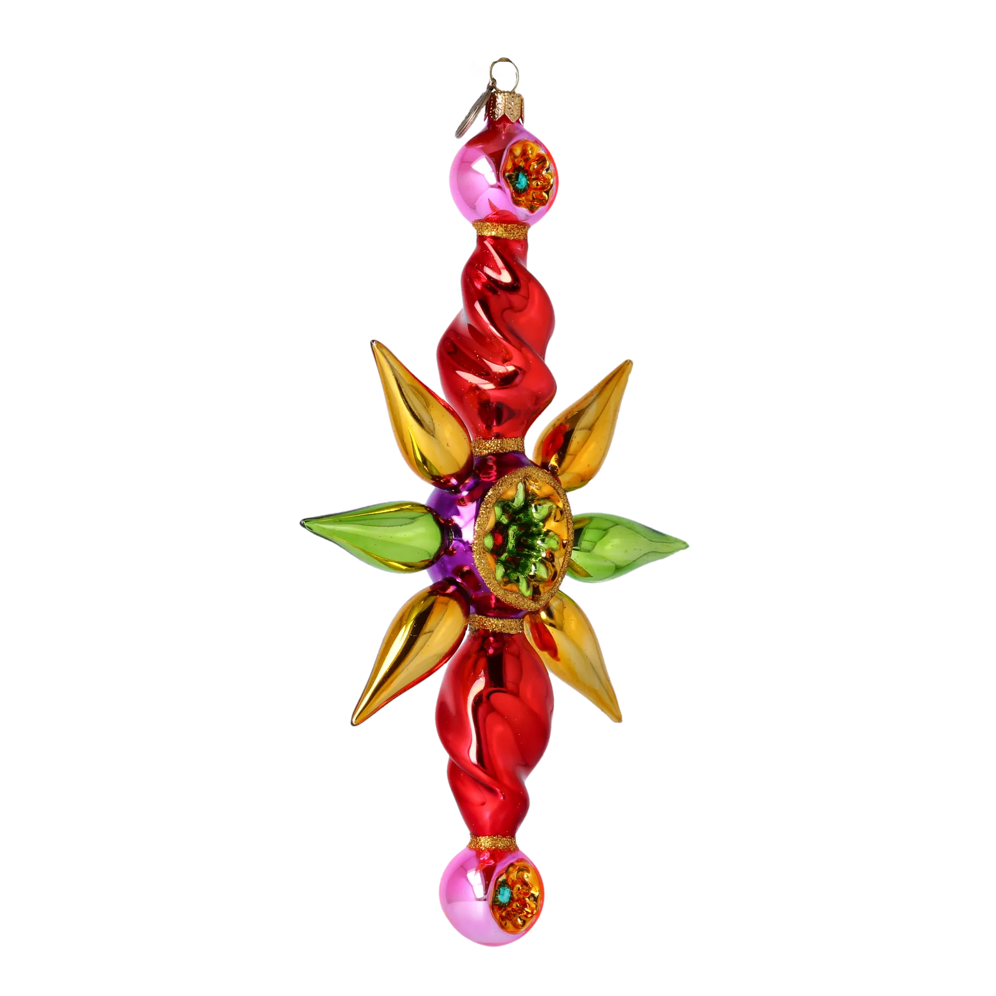 Arctic Starburst Star Handmade Glass Christmas ornament free blowing 2022-460