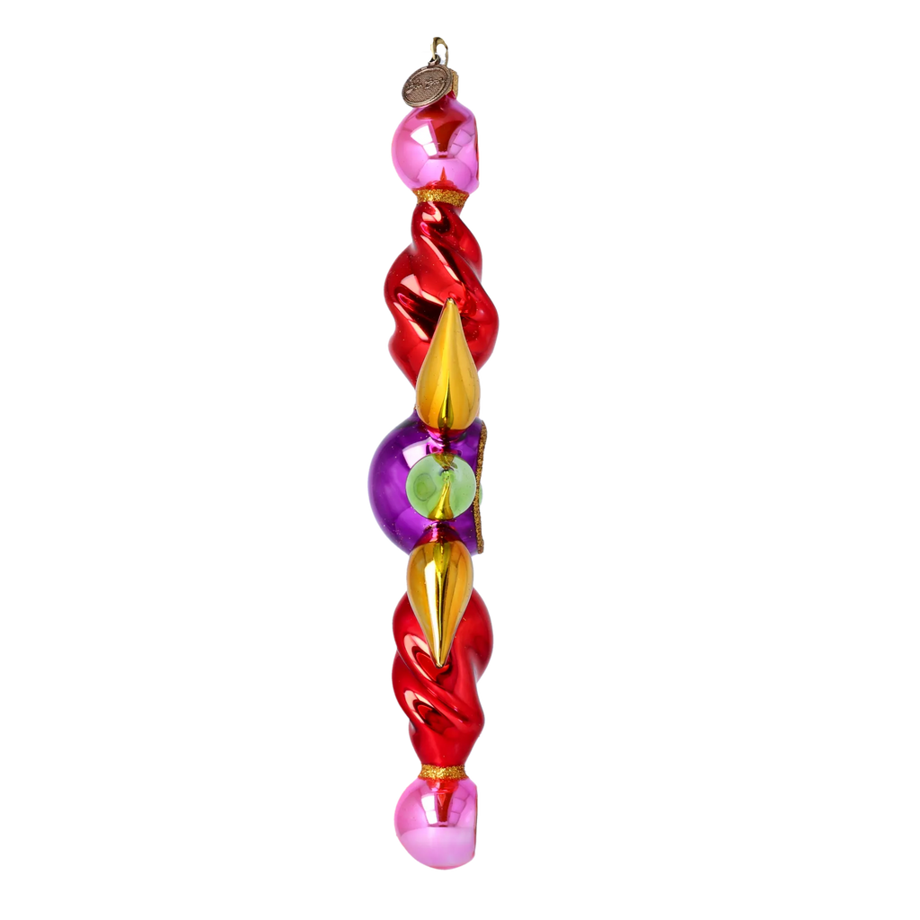 Ruby Meridian Pulse | Hand-Painted Glass Ornament | Blubom 2022-460