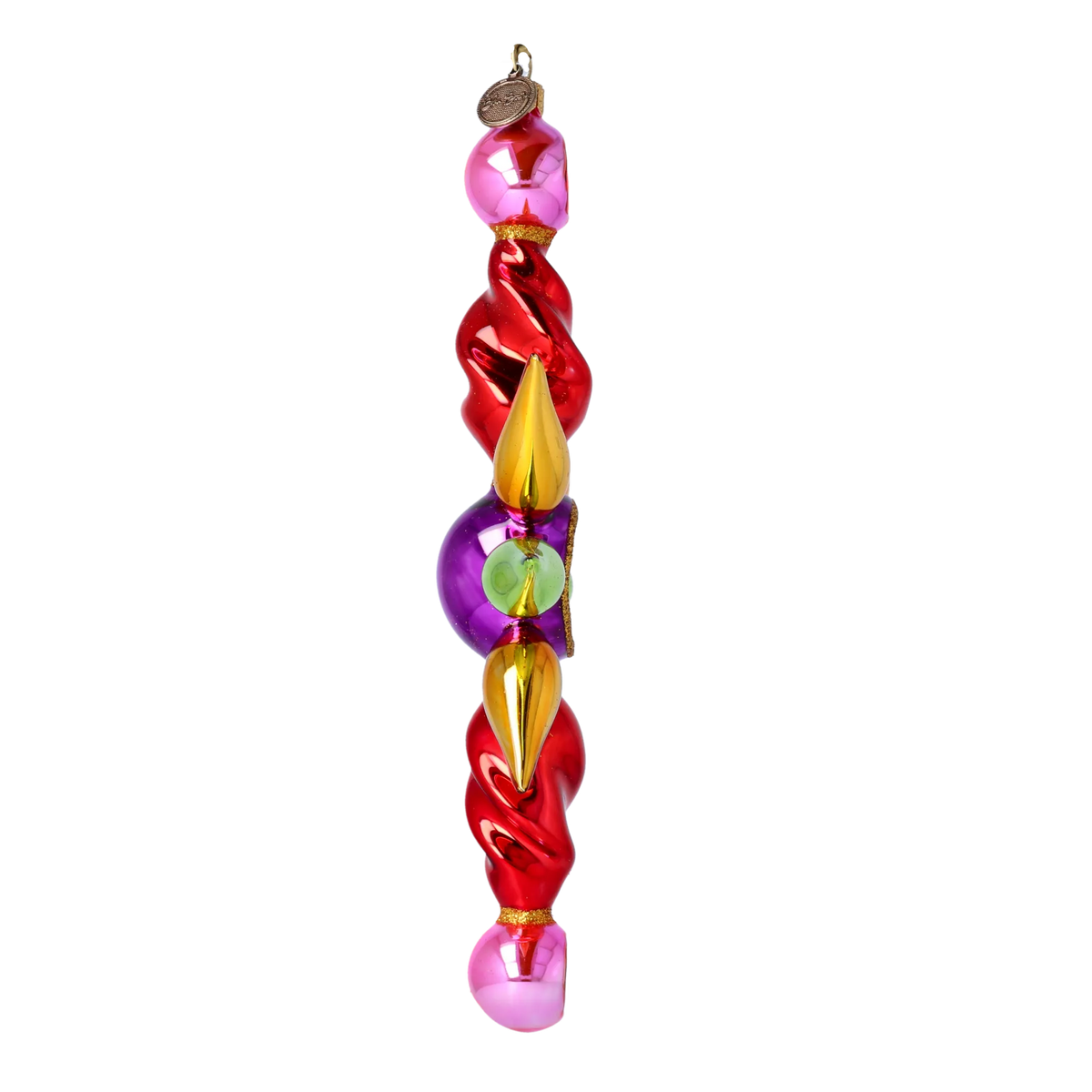 Ruby Meridian Pulse | Hand-Painted Glass Ornament | Blubom 2022-460