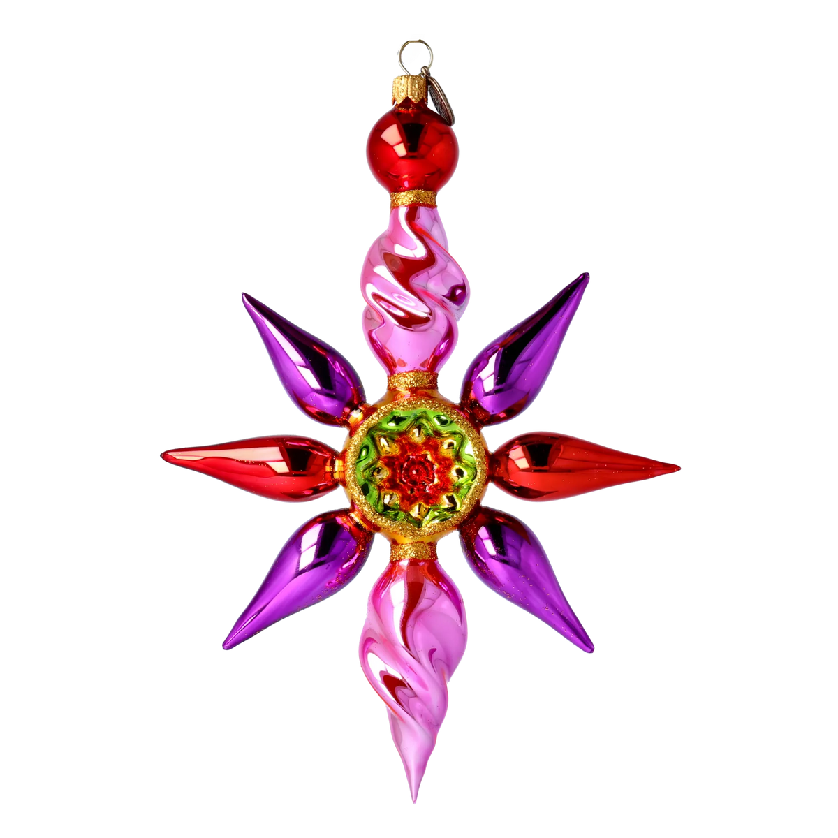 Amethyst Solar Flare | Hand-Painted Glass Ornament | Blubom 2022-461