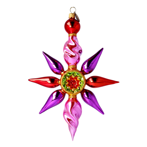 Amethyst Solar Flare | Hand-Painted Glass Ornament | Blubom 2022-461