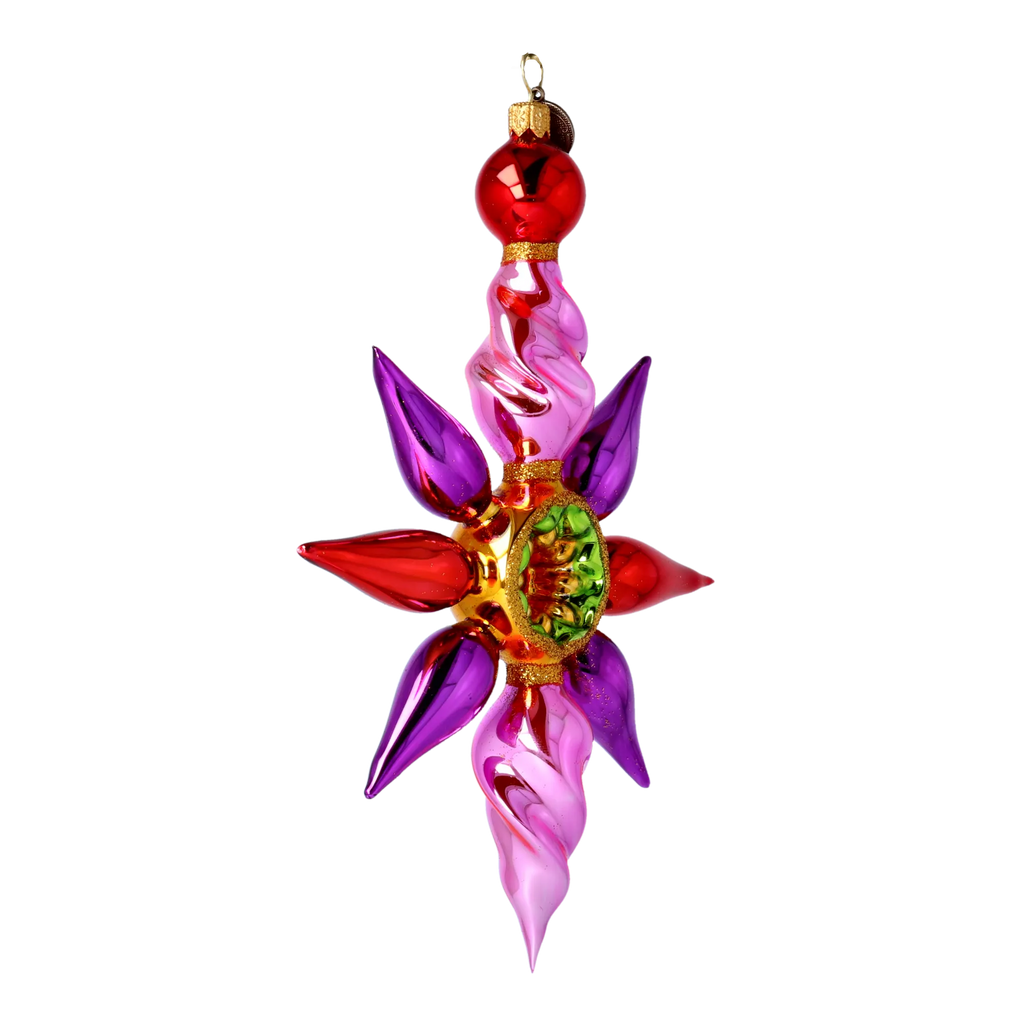 Amethyst Solar Flare | Hand-Painted Glass Ornament | Blubom 2022-461