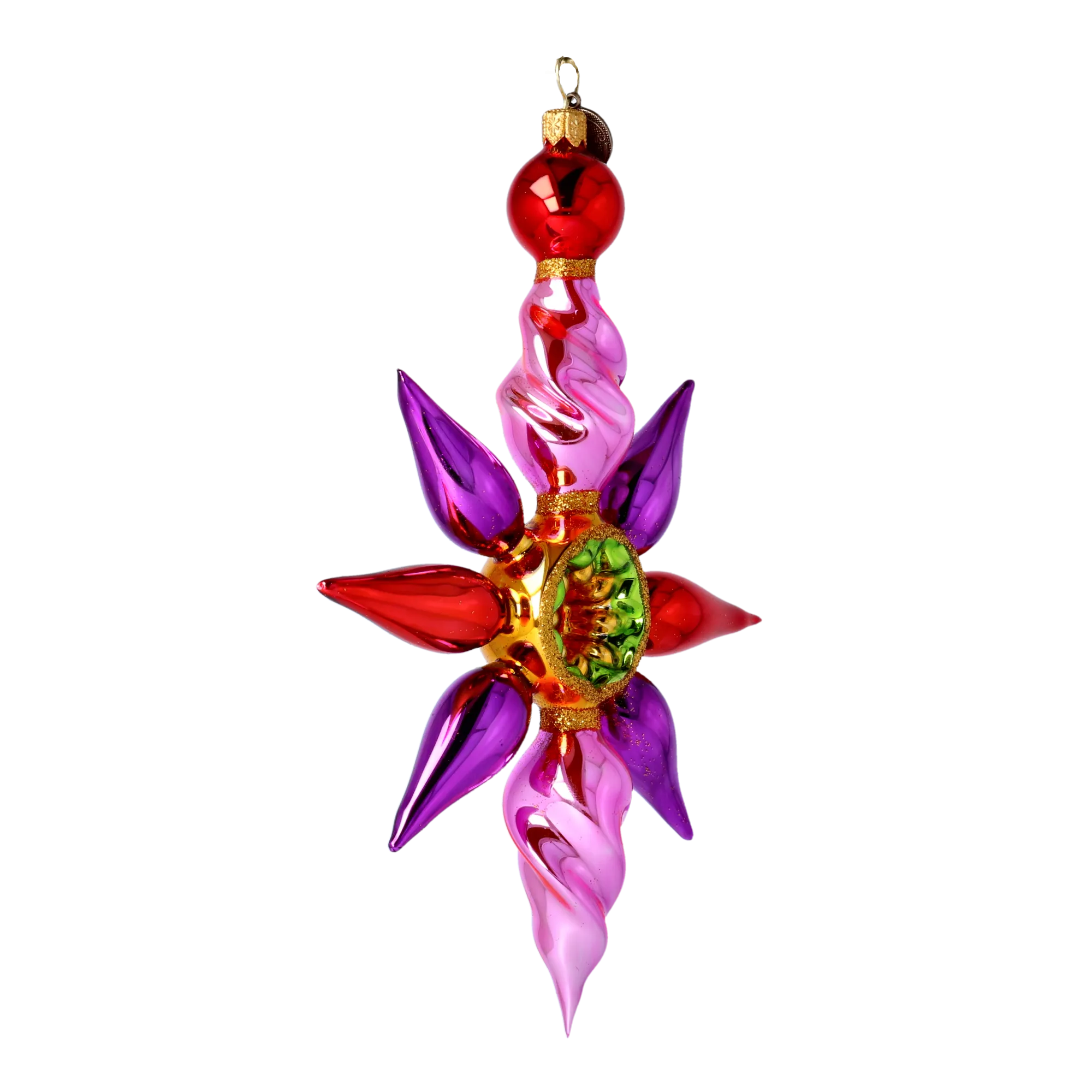 Amethyst Solar Flare | Hand-Painted Glass Ornament | Blubom 2022-461
