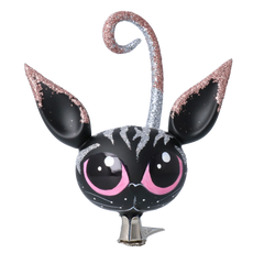 Bat-Eared Cat in Onyx & Rose