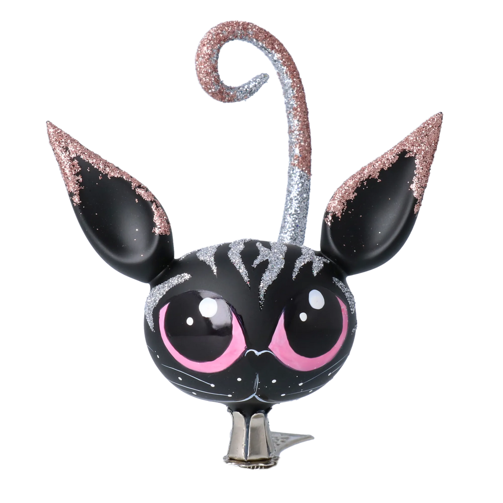 Nocturnal Rose Familiar | Hand-Painted Glass Ornament | Blubom 2022-463