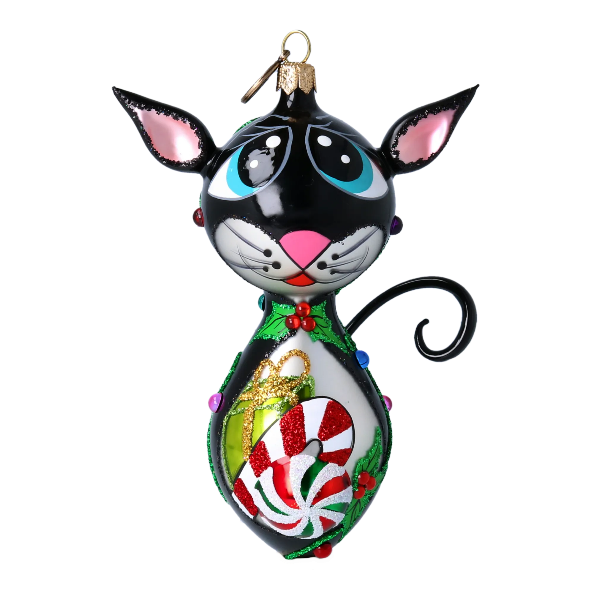 Whiskered Cat with Mouse in Winter Gift