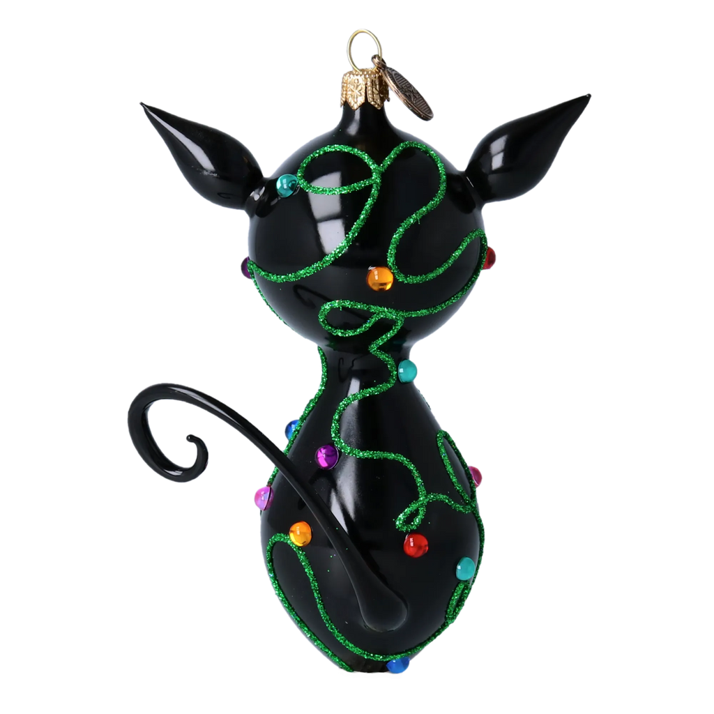 Wistful Peppermint Shadow | Hand-Painted Glass Ornament | Blubom 2022-464