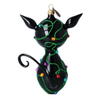 Wistful Peppermint Shadow | Hand-Painted Glass Ornament | Blubom 2022-464