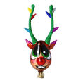 Load image into Gallery viewer, Color Pop Antlers – Reindeer Glass Clip Ornament Handmade Glass Christmas ornament free blowing

