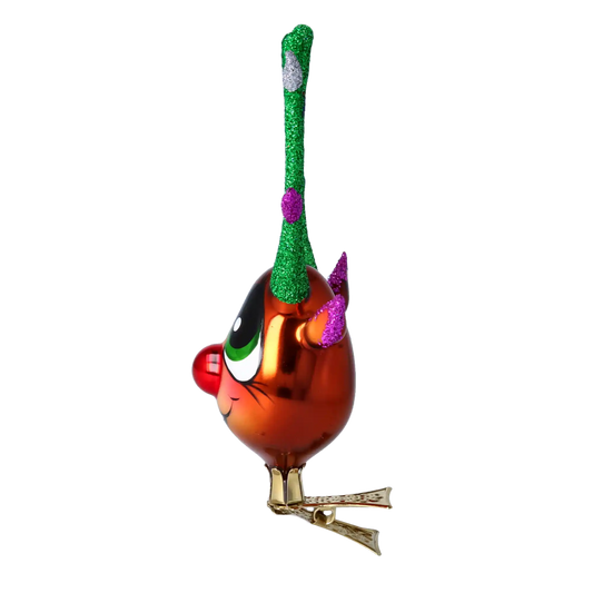 Color Pop Antlers – Reindeer Glass Clip Ornament Handmade Glass Christmas ornament free blowing