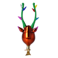 Load image into Gallery viewer, Color Pop Antlers – Reindeer Glass Clip Ornament Handmade Glass Christmas ornament free blowing
