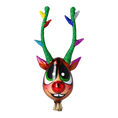 Load image into Gallery viewer, Color Pop Antlers – Reindeer Glass Clip Ornament Handmade Glass Christmas ornament free blowing 2022-465
