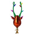 Load image into Gallery viewer, Color Pop Antlers – Reindeer Glass Clip Ornament Handmade Glass Christmas ornament free blowing 2022-465
