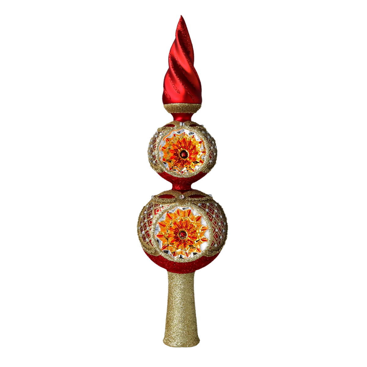 Gilded Solar Zenith | Hand-Painted Glass Ornament | Blubom 2022-479