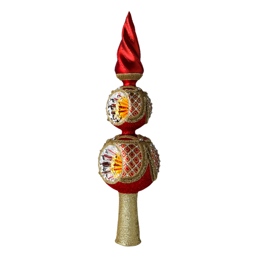 Christmas Glow - Handmade Glass Christmas ornament. 2022-479