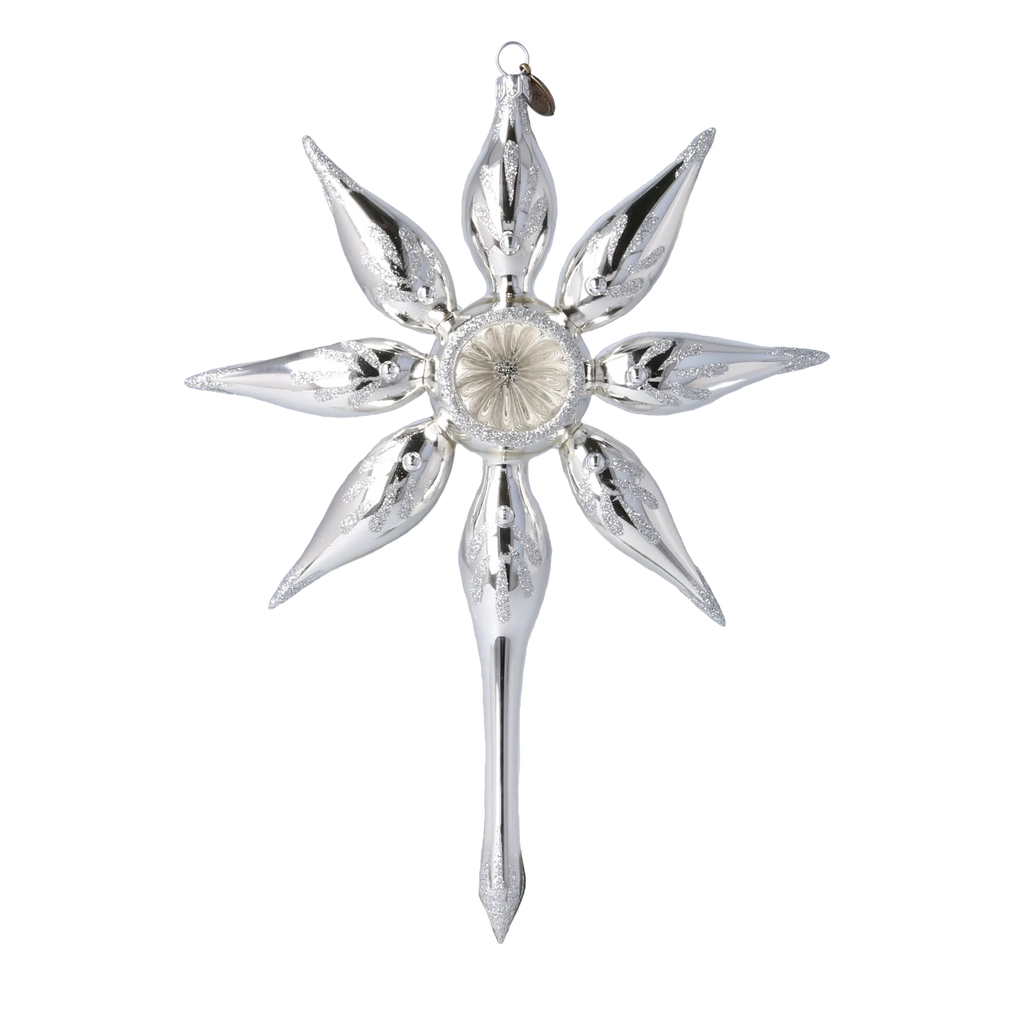 Silver Midnight Silence | Hand-Painted Glass Ornament | Blubom 2022-480
