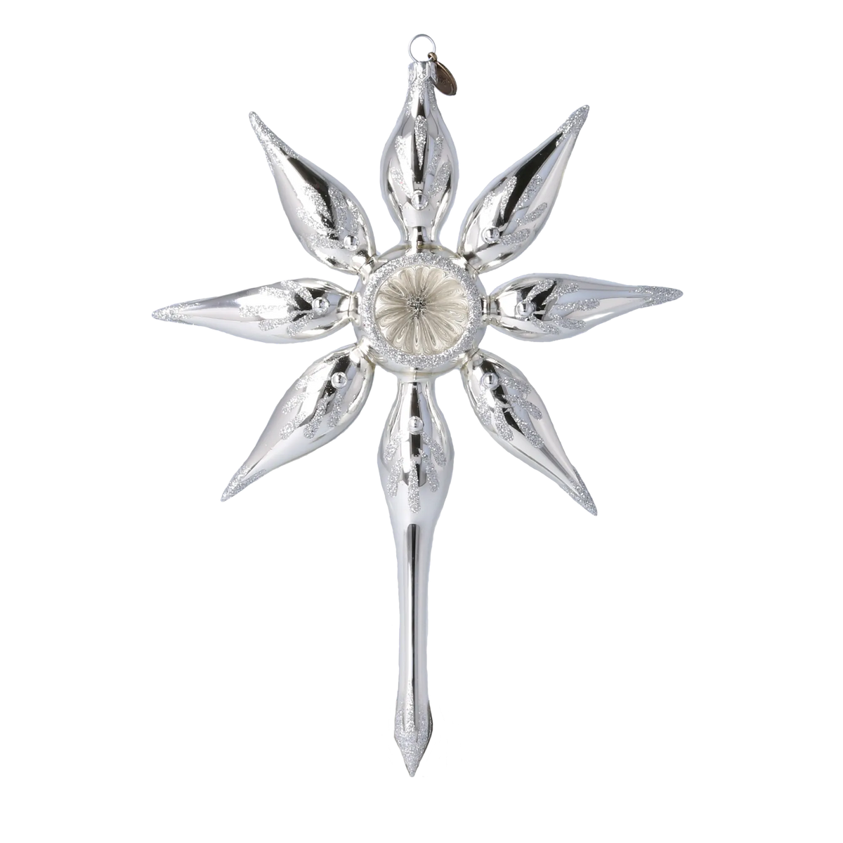 Silver Midnight Silence | Hand-Painted Glass Ornament | Blubom 2022-480