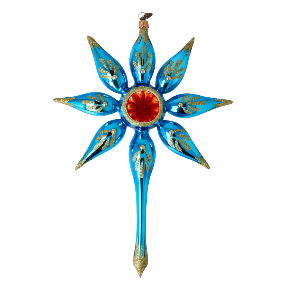 Glacial Ember | Hand-Painted Glass Ornament | Blubom 2022-481