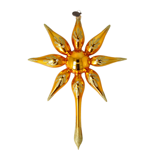 Christmas Golden Ray. Handmade Glass Christmas ornament. 2022-482