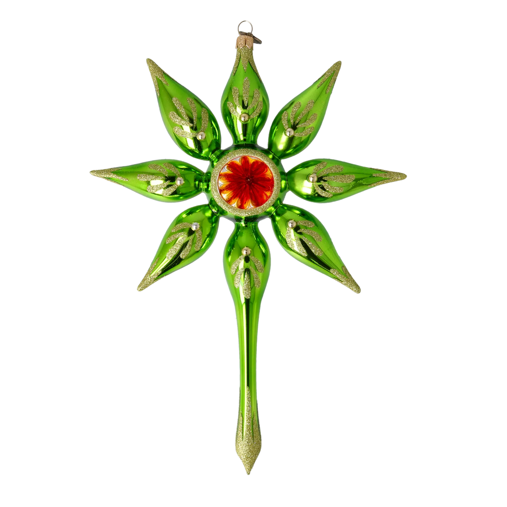 Verdant Solar Zenith | Hand-Painted Glass Ornament | Blubom 2022-483