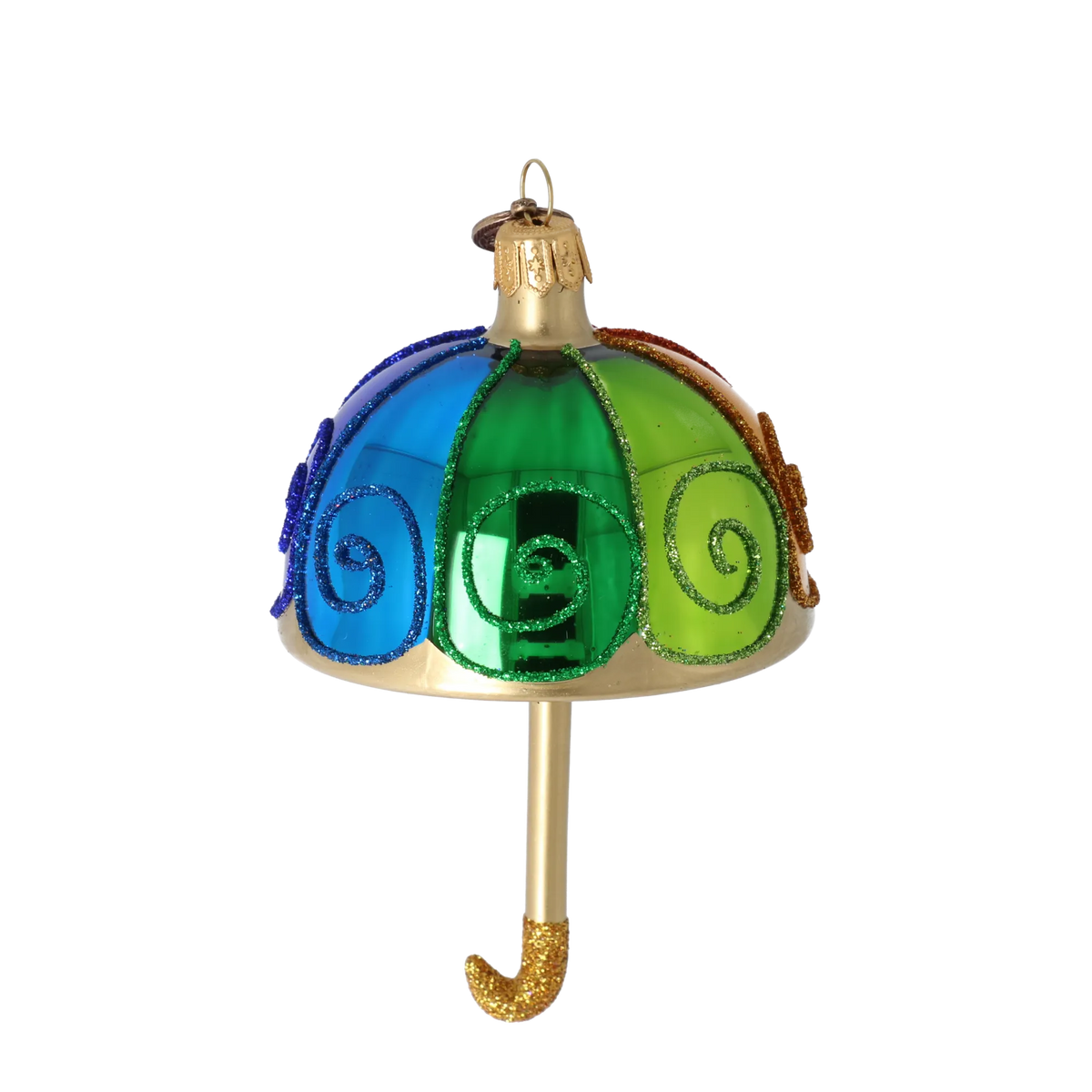 Vibrant Gilded Parasol | Hand-Painted Glass Ornament | Blubom 2022-486