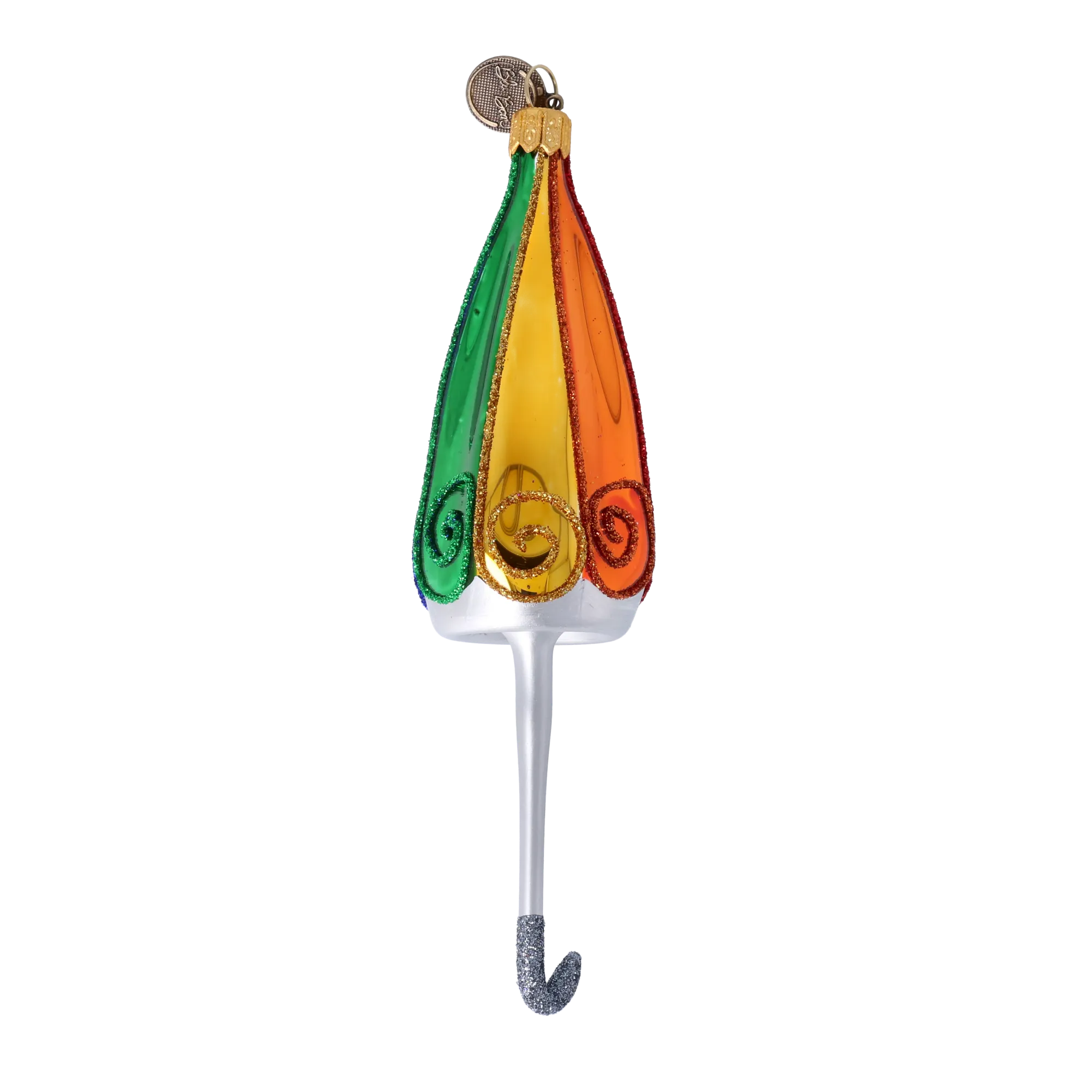 Rainbow Furled Umbrella with Silver Handle