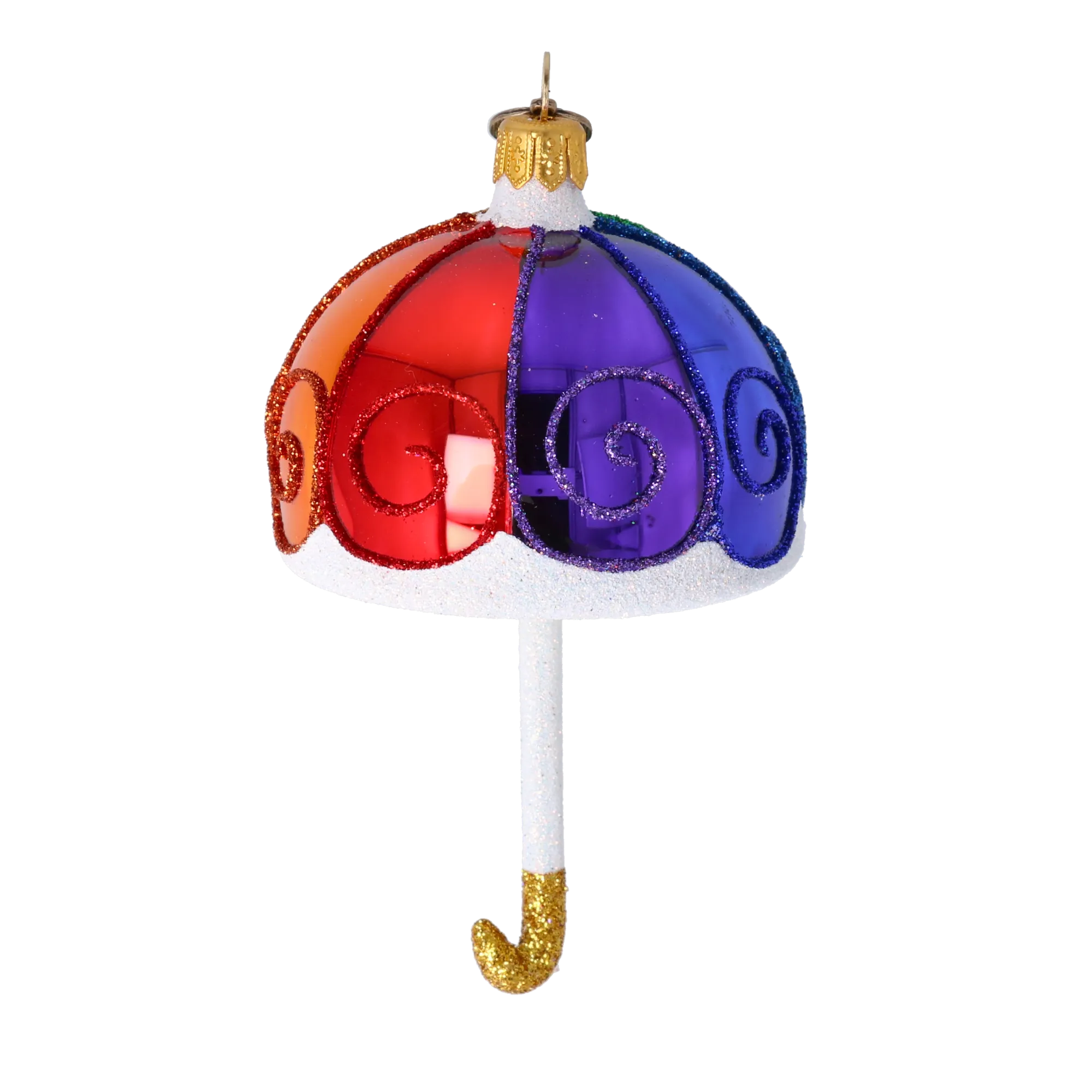 Rainbow Domed Umbrella with Frost & Gilt Handle