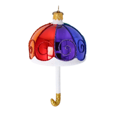 Rainbow Domed Umbrella with Frost & Gilt Handle