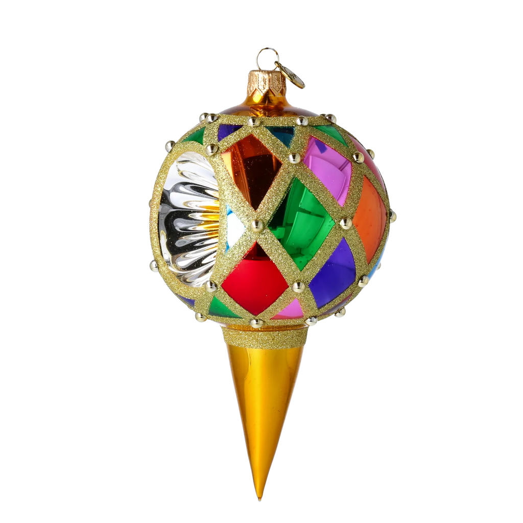 Gilded Jubilee | Hand-Painted Glass Ornament | Blubom 2022-498