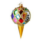 Gilded Jubilee | Hand-Painted Glass Ornament | Blubom 2022-498