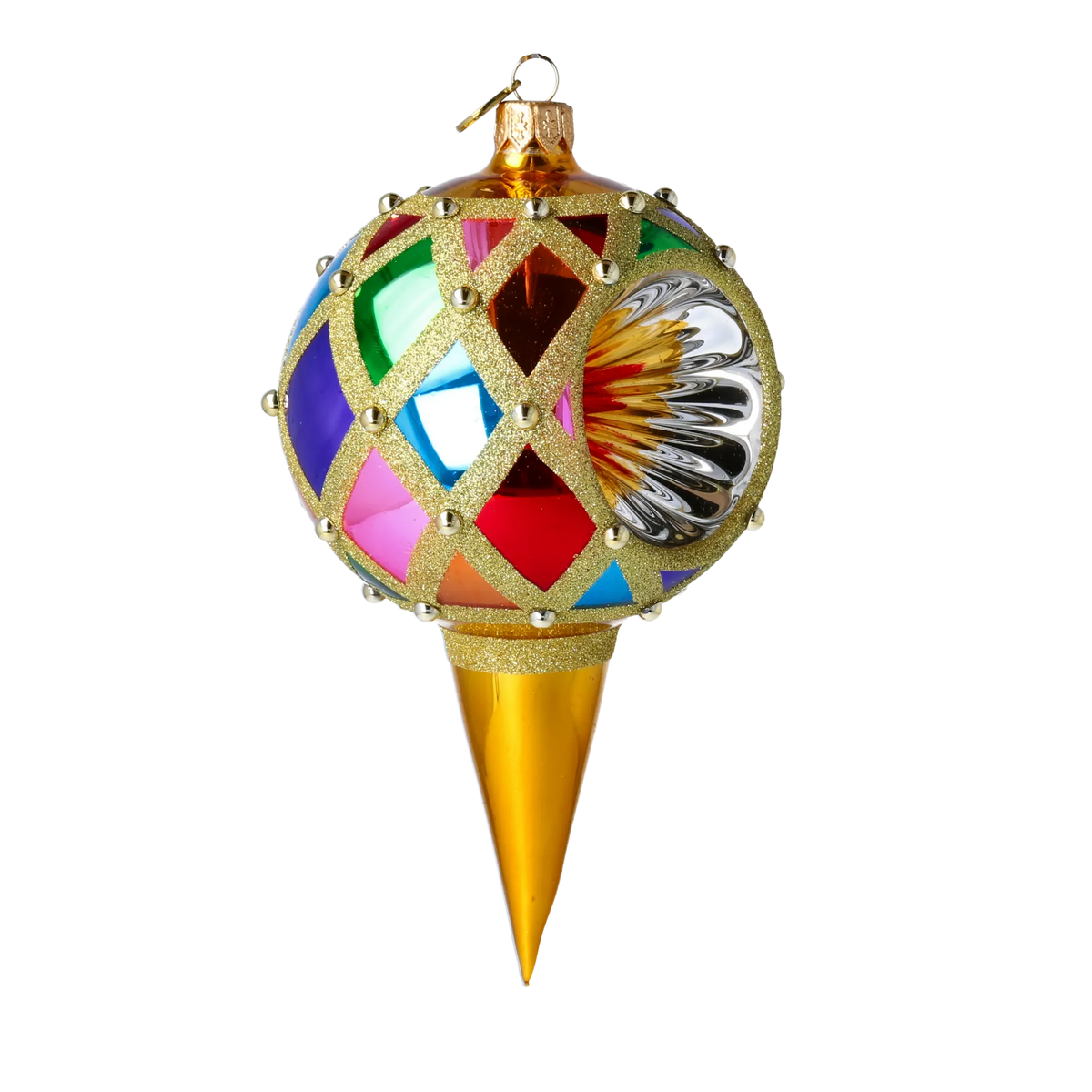 Gilded Jubilee | Hand-Painted Glass Ornament | Blubom 2022-498