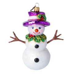 Classic Snowman with Hands in Magenta