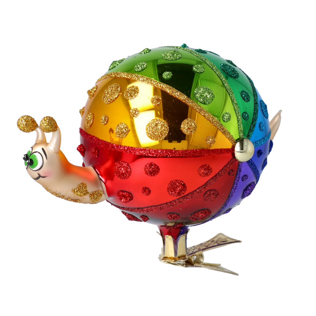 Cheerful Snail Voyager | Hand-Painted Glass Ornament | Blubom 2022-500