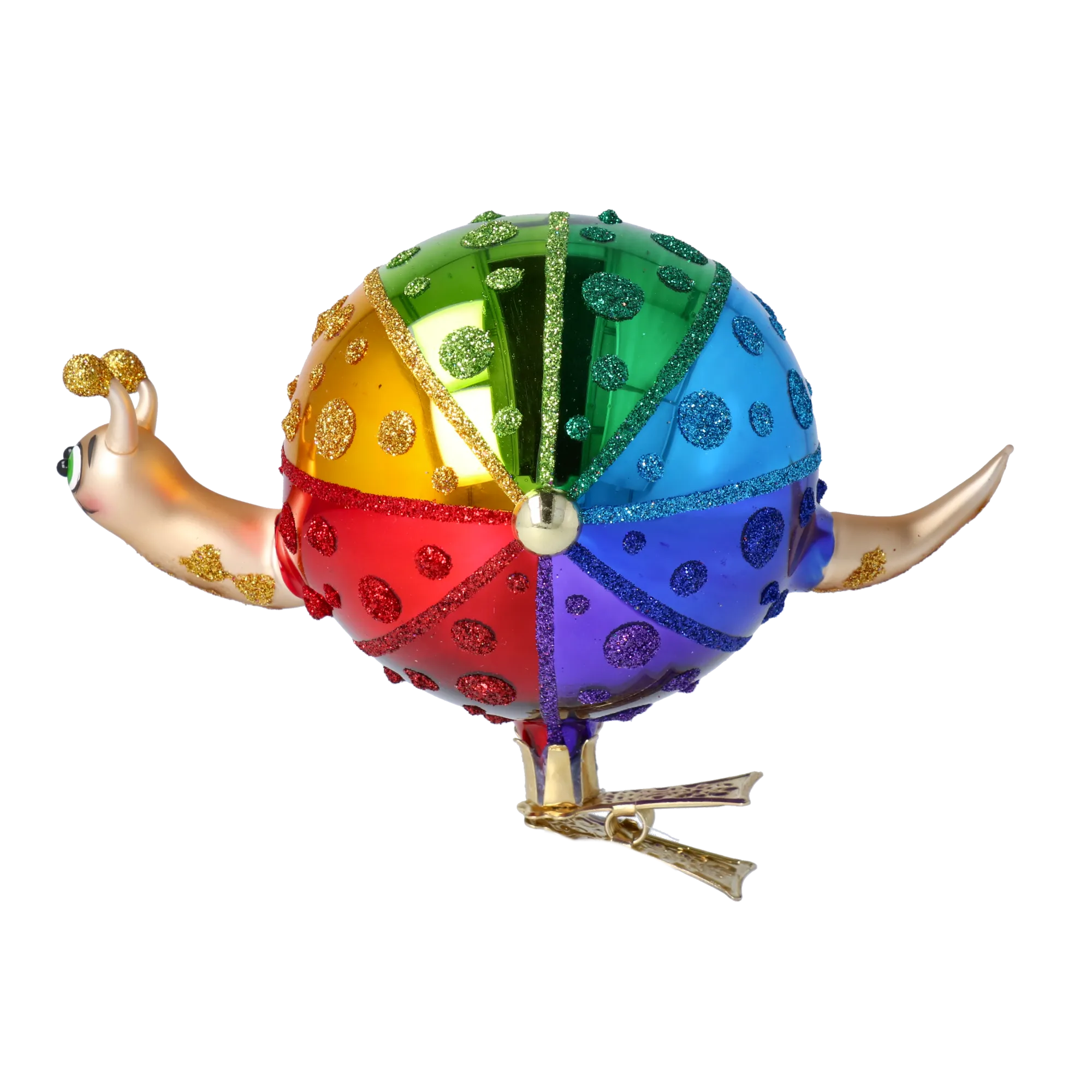 Cheerful Snail Voyager | Hand-Painted Glass Ornament | Blubom 2022-500
