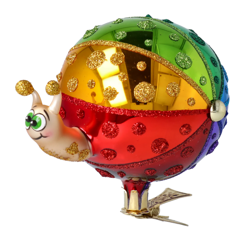 Cheerful Snail Voyager | Hand-Painted Glass Ornament | Blubom 2022-500