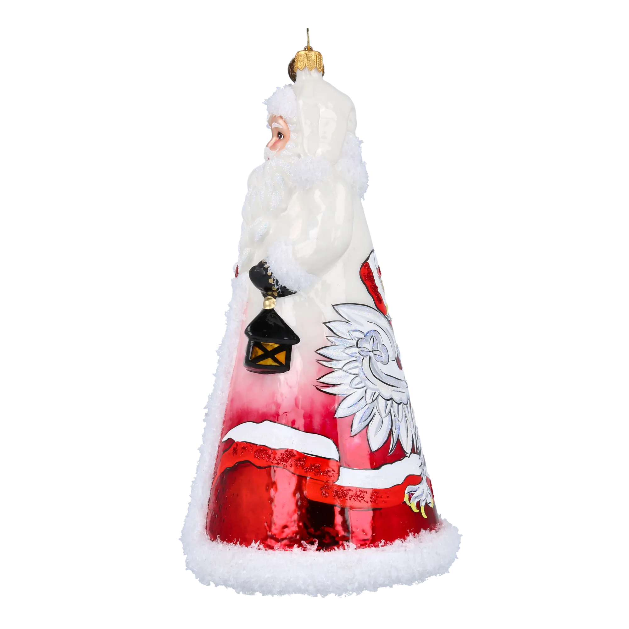 Polish Santa with Eagle  Handmade Glass Christmas ornament 2022-502