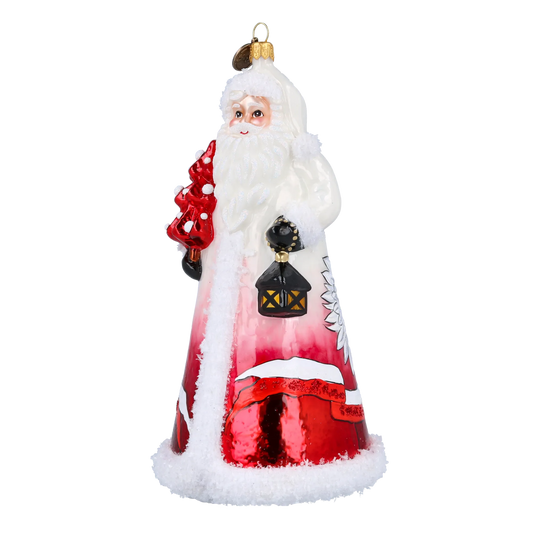 Polish Santa with Eagle  Handmade Glass Christmas ornament 2022-502